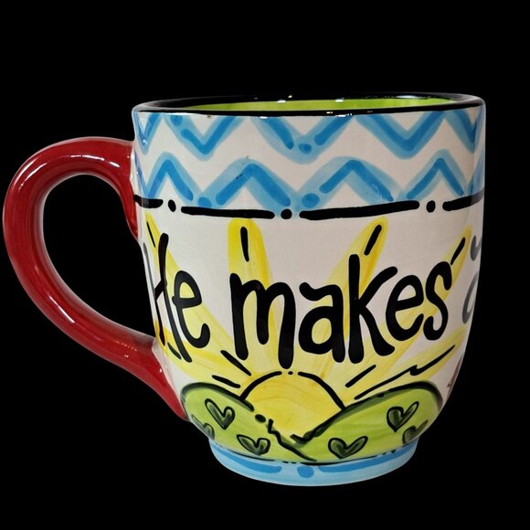 Laura Kirkland For Glory Haus Coffee Mug "He Makes All Things New" Colorful Bird - Picture 1 of 7
